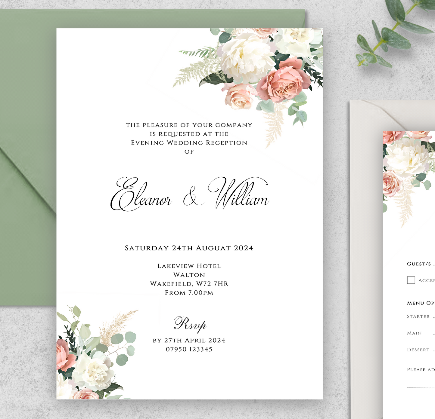 Esme Wedding/Evening Invitations