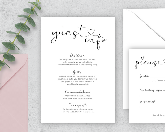 Evely Guest Information Cards