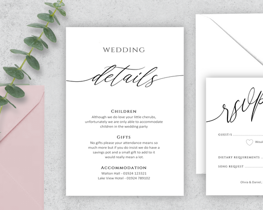 Amelia Guest Information Cards