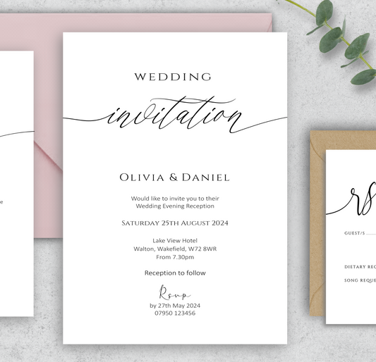 Amelia Wedding/Evening Invitations