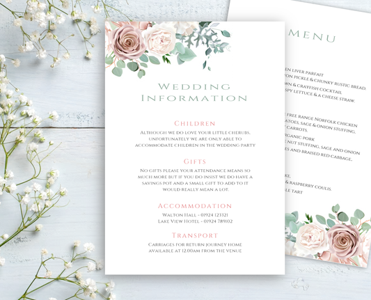 Harper Guest Information Cards