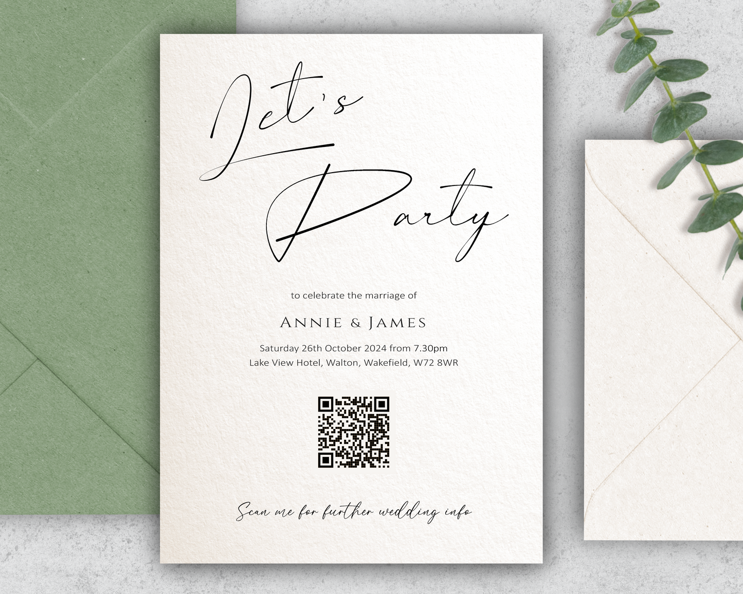 Rosie Wedding/Evening Invitations