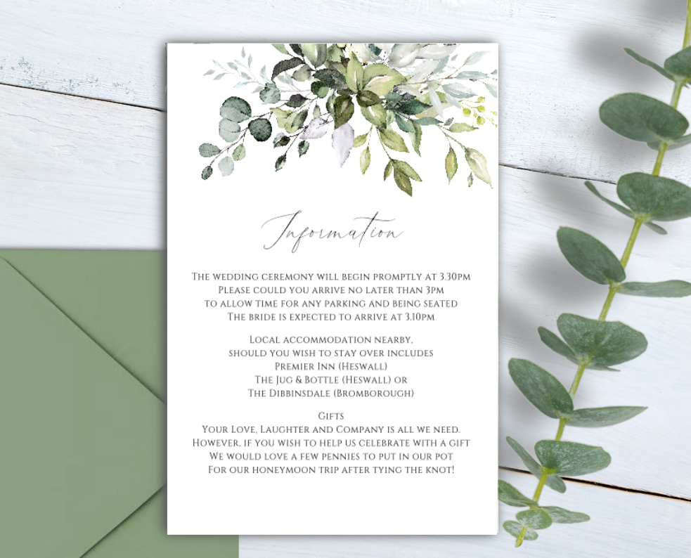 Georgia Guest Information Cards