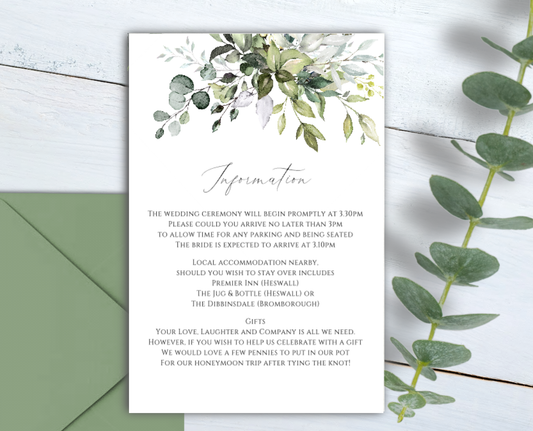 Georgia Guest Information Cards