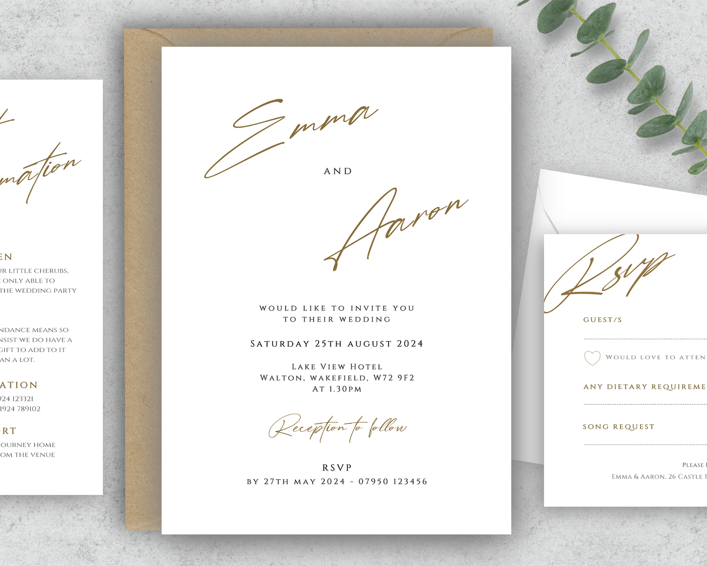 Emma Wedding/Evening Invitations