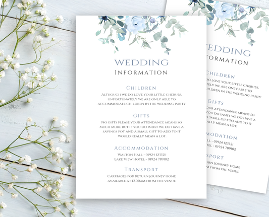 Mia Guest Information Cards