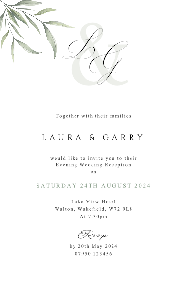 Emily Wedding/Evening Invitations